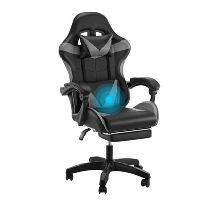 Gaming Chair Executive Office Computer Recliner Swivel Massage from B&Q