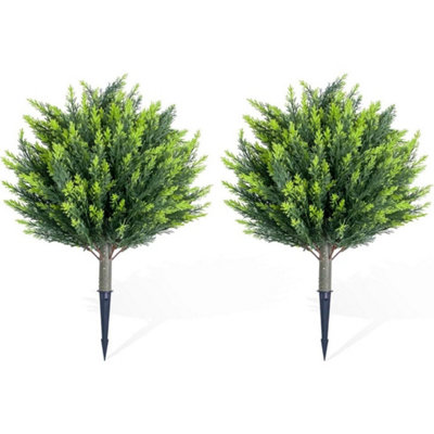2Pcs  Artificial Topiary Tree Ground Spike Cypress Plant from B&Q
