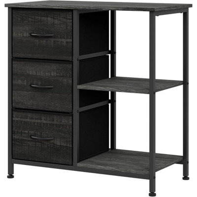  - 3 Drawers File Cabinet Printer Stand Open Shelves Under Desk Office