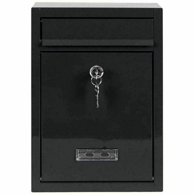  - Lockable Wall Mounted Letter Box Post Mailbox Large Metal Square