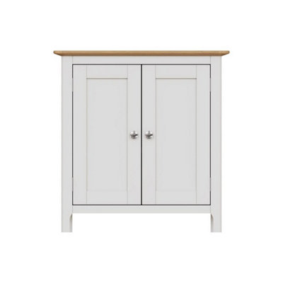 Linen Cream Sideboard 2 Large Doors Oak Veneered Top from B&Q
