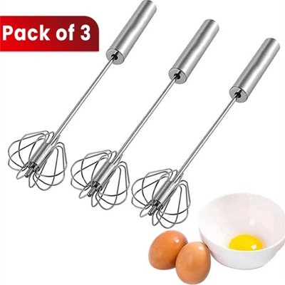 3X Egg Beater Self Turning Semi-Automatic Whisk Hand Mixer Blender Kitchen Tools from B&Q