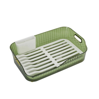 Plastic Dish Drainer Rack With Drip Tray & Cutlery Holder from B&Q
