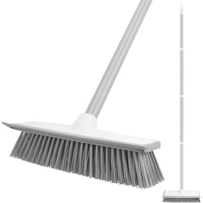 Stiff Broom With HandleHard Bristle Sweeping Brush For Garden Patio Bathroom from B&Q