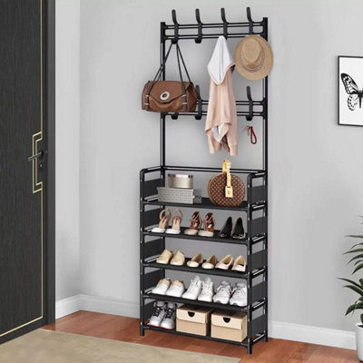  - 5-Tier Shoe Rack & 8-Hook Coat Stand