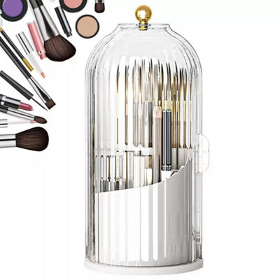 360 Rotating Makeup Brush Organizer With Lid from B&Q