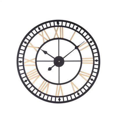 80Cm Metal Wall Clock With Roman Numerals