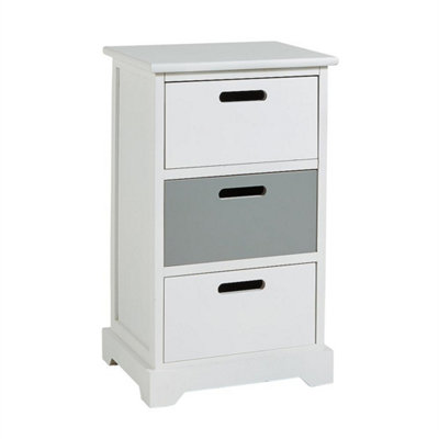 3 Drawer Chesy Hallway Wooden Storage Organiser White Grey Fully Assembled from B&Q