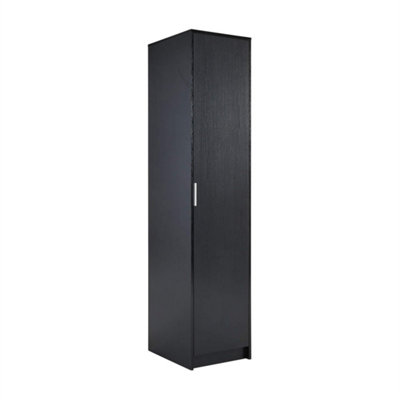 Black Wardrobe 1 Door Space Saving Bedroom Home Furniture Clothing Storage from B&Q