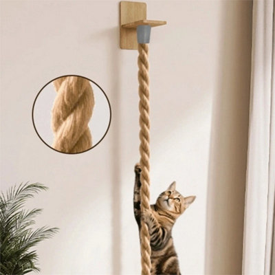 1.5-Meter Wall-Mounted Cat Scratching Rope Cat Climbing Post Platform from B&Q
