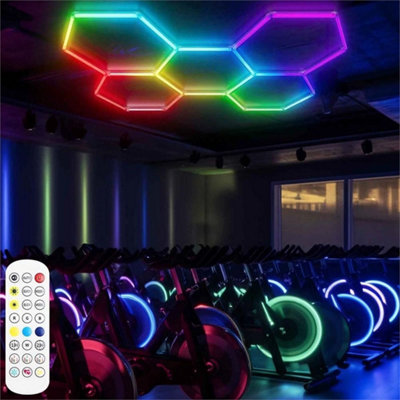  - 5 Hex Rgb Hexagon Led Lighting Garage Lights Car Detail Retail Gym