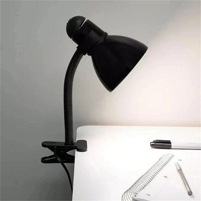 Black Desk Clamp Lamp Bed Study Reading Light Clip On Table Lamp from B&Q