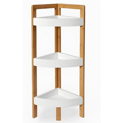 3 Tier Corner Shelf Stand Rack Bathroom Storage Shelves Display from B&Q