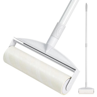 Long Handle Lint Roller Remover Sticky Brush Dust Fluff Pet Hair from B&Q