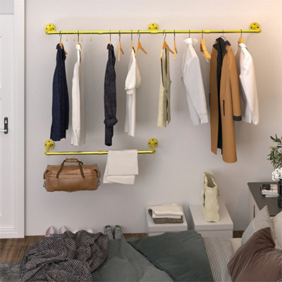 180Cm Pipe Clothing Clothes Rail Wall Mounted Hanging Display Rack from B&Q