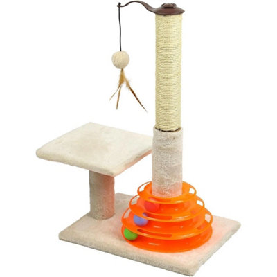 Cat Scratch Scratching Post Pet Scratcher Pole Kitten Activity Tower from B&Q