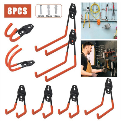 8Pcs Heavy Duty Wall Mount Storage Hooks For Garage Bike from B&Q