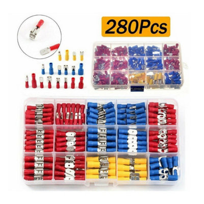 280Pcs Assorted Electrical Wire Terminals Crimp Connectors Spade Kit from B&Q