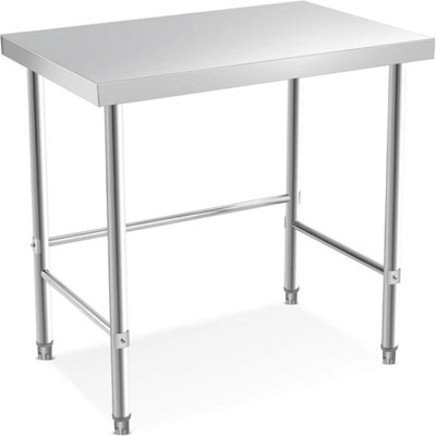 Stainless Steel Work Table Commercial Kitchen Prep Workbench 91X61X89Cm from B&Q