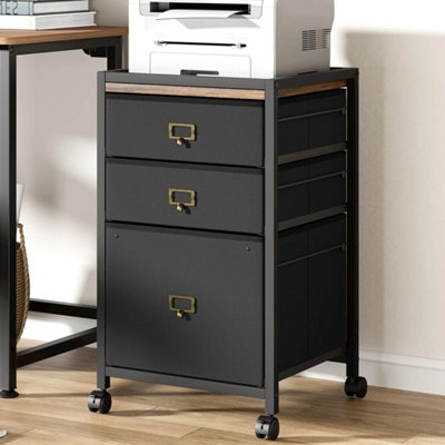  - 3 Drawer Drawer File Cabinet Rolling Printer Stand With Wheel Under Desk Storage