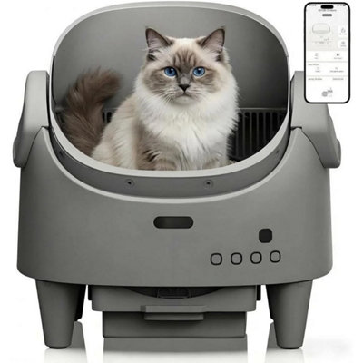  - Self Cleaning Cat Litter Tray Open Automatic Litter Box Odor Control