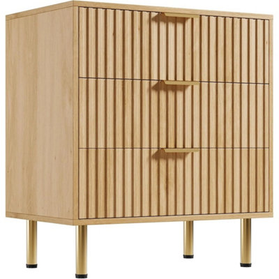  - 3 Drawer Dresser Bedroom Nightstand Chest Of Drawers Wooden Organizer