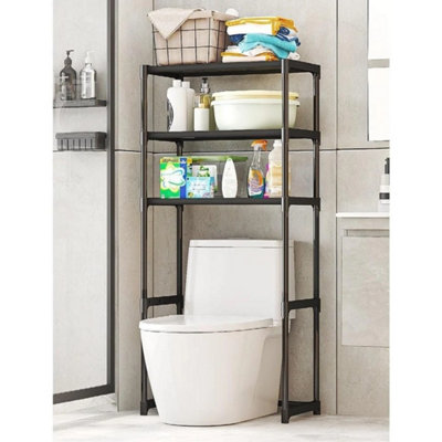Black Over Toilet Storage Rack 3-Tier Bathroom Laundry Washing Machine Shelf from B&Q
