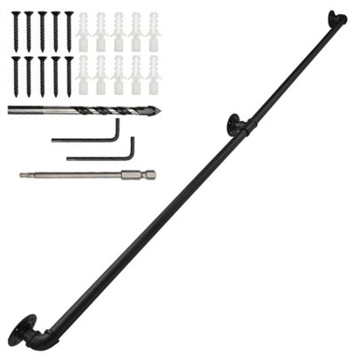 200Cm Metal Handrail Stair Rail Grab Balustrade Staircase Banister Installation Kit from B&Q