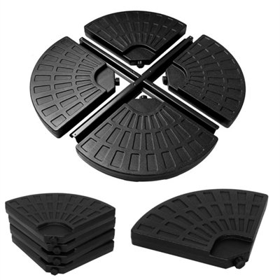 4Pcs Banana Parasol Base Weight Cantilever Hanging Fan Style Parasol Weight 80Kg from B&Q