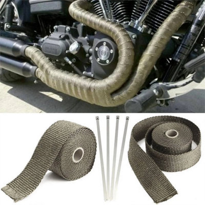 10M Titanium Heat Wrap Exhaust Manifold +10 Ties from B&Q