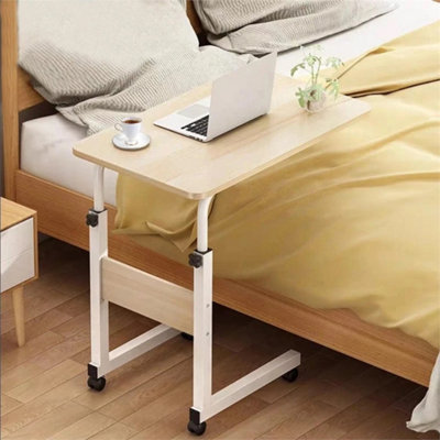 Overbed Table Height Adjustable Tiltable Top Wheels Laptop from B&Q
