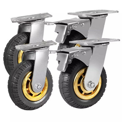 4X Heavy Duty 6" Swivel Castor Wheels Trolley 150mm Furniture Casters 1000Kg U from B&Q