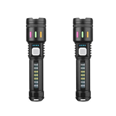 B&Q 2 Pack 99000000Lm Super Bright Flashlight Led Powerful Zoomable Tactical Torch