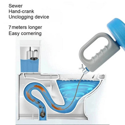 15M Drain Unblocker Hair Remover Sink Snake Drain Auger Pipe Plumber Cleaner from B&Q