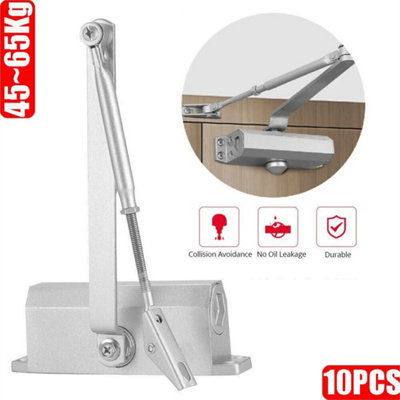 10Pcs Fire Rated Overhead Door Closer 45-65Kg Heavy Duty Opener Adjustable Soft Close from B&Q