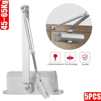 5Pcs Fire Rated Overhead Door Closer 45-65Kg Heavy Duty Opener Adjustable Soft Close from B&Q