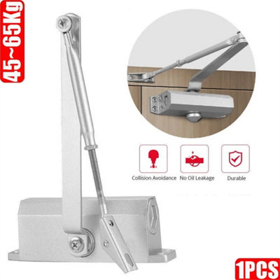 1Pcs Fire Rated Overhead Door Closer 45-65Kg Heavy Duty Opener Adjustable Soft Close from B&Q