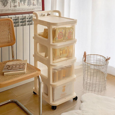 - 4Tiers Slide Out Drawers Home Kitchen Bathroom Storage Trolley Shelf Cart Unit