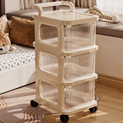  - 3Tiers Slide Out Drawers Home Kitchen Bathroom Storage Trolley Shelf Cart Unit