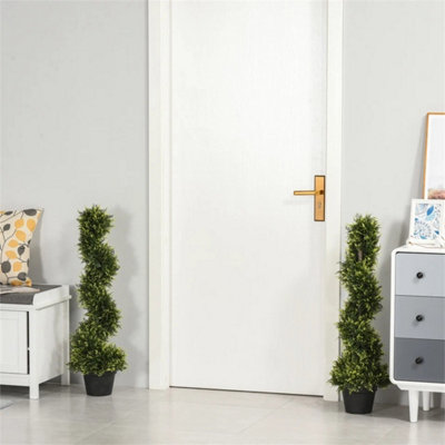 Set Of 2 90Cm/3Ft Artificial Spiral Topiary Trees W/ Pot Fake Plant from B&Q