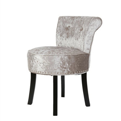 Grey-Vanity Stool Dressing Table Chair Bedroom Makeup Chair W/backrest from B&Q