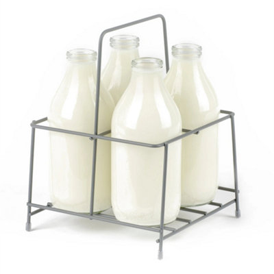 4 Milk Bottle Holder Tidy Crate Rack Carry Carrier from B&Q