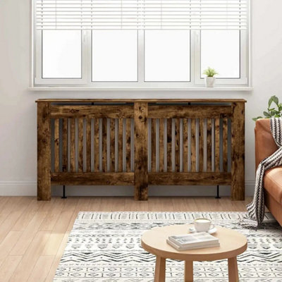  - Radiator Cover Smoked Oak 172X19X81.5 Cm Engineered Wood Modern Cover