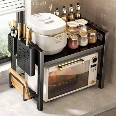 2 Tier Expandable Microwave Oven Rack Stand Storage Holder from B&Q
