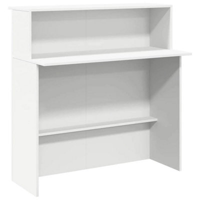  - Reception Counter Desk White 100X50X103.5Cm Shop Or Office Table