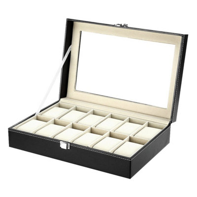  - 12 Grids Watch Box Watch Case Watch Display Case Jewellery Organiser Box