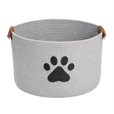  - Gray Large Foldable Cotton Rope Basket Laundry Toy Storage Organizer