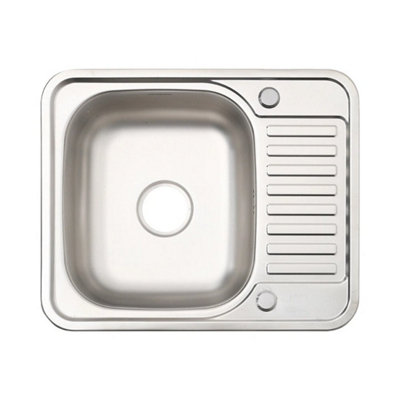  - Large Stainless Steel Inset Kitchen Sink Rectangle Single Bowl Drainer Waste Kit