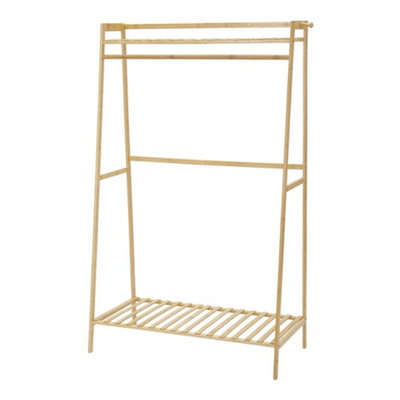 Wooden Clothes Rail Rack Garment Hanging Stand Corner Open Wardrobe Heavy Duty