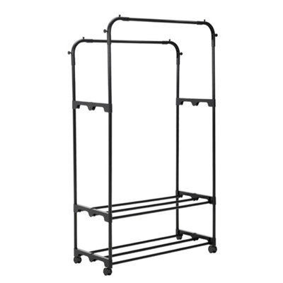  - Metal Clothes Rail Rack Coat Garment Hanging Display Stand Shoes Storage Shelves